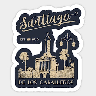 SANTIAGO De Los Caballeros Dominican Republic Vintage Sticker